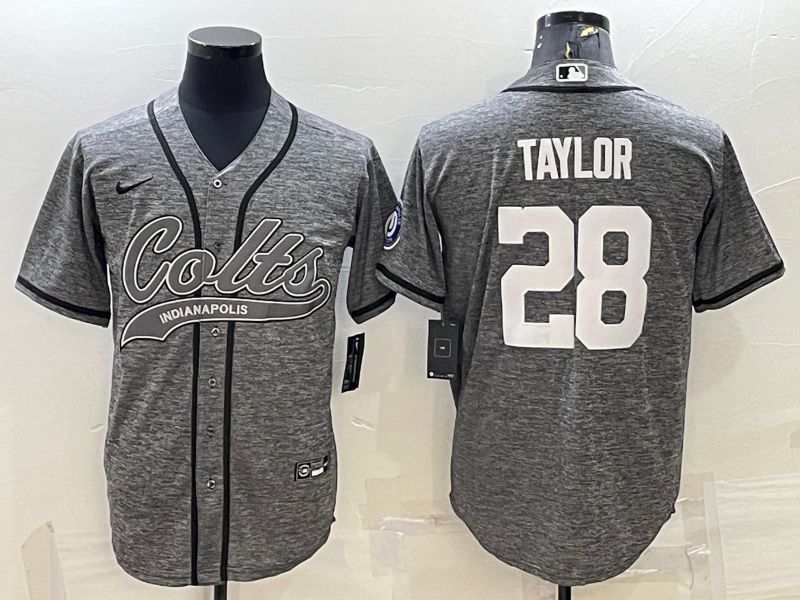 Men Indianapolis Colts #28 Taylor Grey hemp ash 2022 Nike Co branded NFL Jerseys->indianapolis colts->NFL Jersey